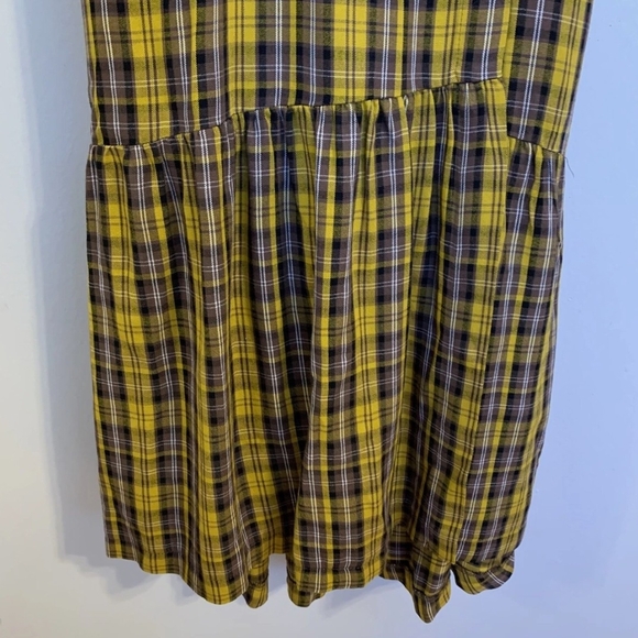 Anthropologie Yellow Plaid Long Sleeve Dress - Picture 7 of 9